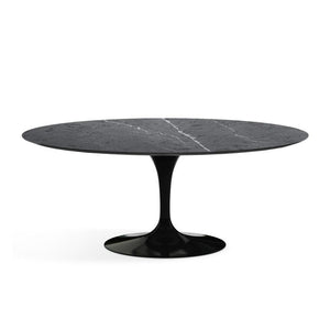Saarinen 72" Oval Dining Table Dining Tables Knoll Black Grigio Marquina marble, Satin finish 
