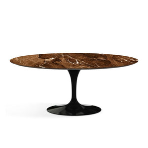 Saarinen 72" Oval Dining Table Dining Tables Knoll Black Espresso marble, Satin finish 