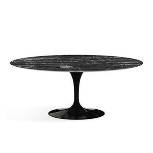 Saarinen 72" Oval Dining Table Dining Tables Knoll Black Portoro marble, Satin finish 