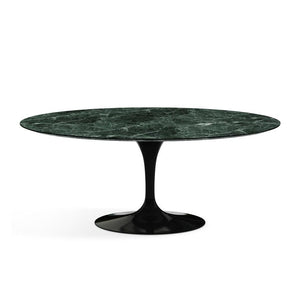 Saarinen 72" Oval Dining Table Dining Tables Knoll Black Verde Alpi marble, Satin finish 