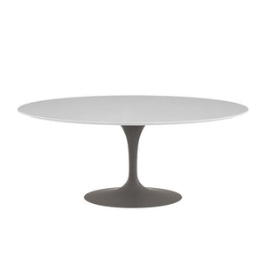 Saarinen 72" Oval Dining Table Dining Tables Knoll Grey White laminate, Satin finish 