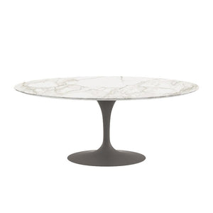 Saarinen 72" Oval Dining Table Dining Tables Knoll Grey Calacatta marble, Satin finish 