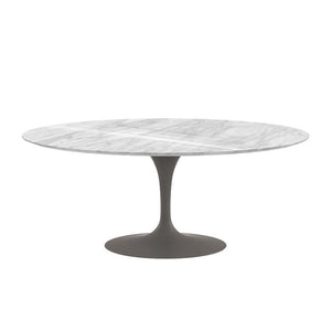 Saarinen 72" Oval Dining Table Dining Tables Knoll Grey Carrara marble, Shiny finish 