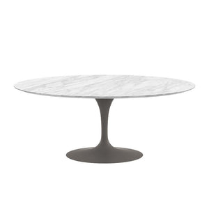 Saarinen 72" Oval Dining Table Dining Tables Knoll Grey Carrara marble, Satin finish 