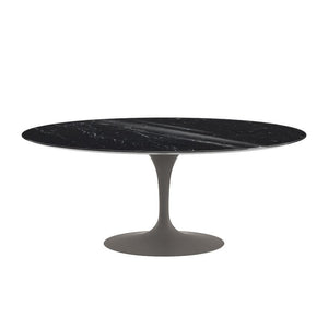Saarinen 72" Oval Dining Table Dining Tables Knoll Grey Nero Marquina marble, Shiny finish 