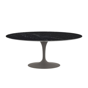 Saarinen 72" Oval Dining Table Dining Tables Knoll Grey Nero Marquina marble, Satin finish 