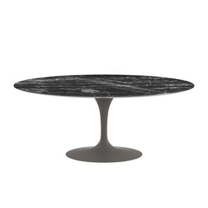 Saarinen 72" Oval Dining Table Dining Tables Knoll Grey Portoro marble, Shiny finish 