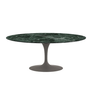 Saarinen 72" Oval Dining Table Dining Tables Knoll Grey Verde Alpi marble, Shiny finish 