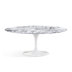 Saarinen 72" Oval Dining Table Dining Tables Knoll White Arabescato marble, Shiny finish 