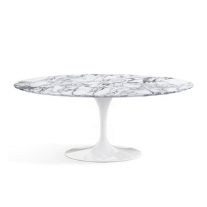 Saarinen 72" Oval Dining Table Dining Tables Knoll White Arabescato marble, Satin finish 