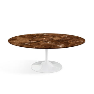 Saarinen Coffee Table - 42” Oval Dining Tables Knoll White Espresso marble, Satin finish 