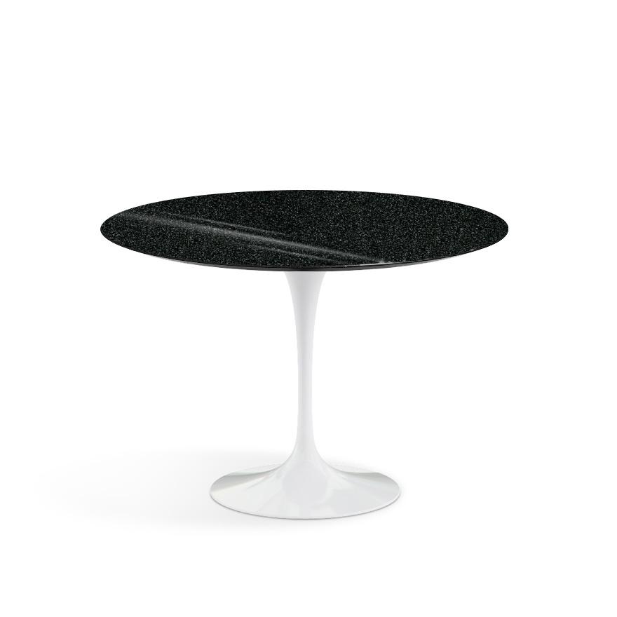 Saarinen 42&quot; Round Dining Table Dining Tables Knoll White Black Andes Granite 