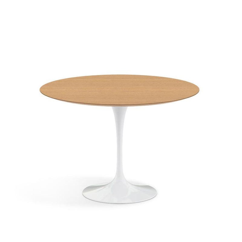 Saarinen 42" Round Dining Table Dining Tables Knoll White Light Oak Veneer 