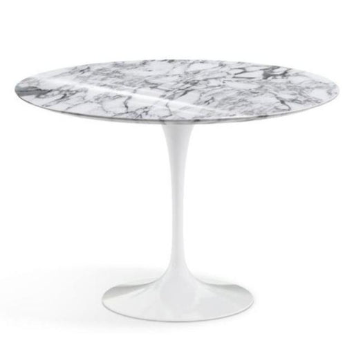 Saarinen 42" Round Dining Table Dining Tables Knoll White Arabescato Coated Marble 