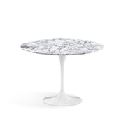 Saarinen 42" Round Dining Table Dining Tables Knoll White Arabescato Satin Coated Marble 