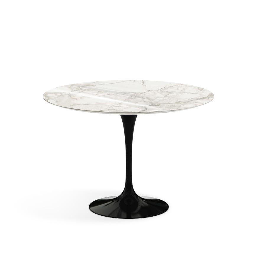 Saarinen 42&quot; Round Dining Table Dining Tables Knoll Black Calacatta Coated Marble 