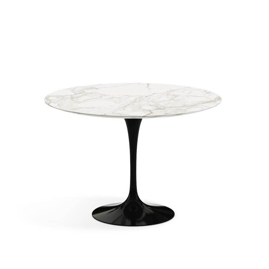 Saarinen 42&quot; Round Dining Table Dining Tables Knoll Black Carrara Coated Marble 