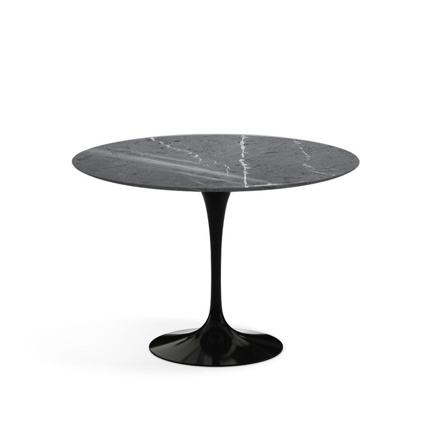 Saarinen 42&quot; Round Dining Table Dining Tables Knoll Black Grigio Marquina marble, Shiny finish 