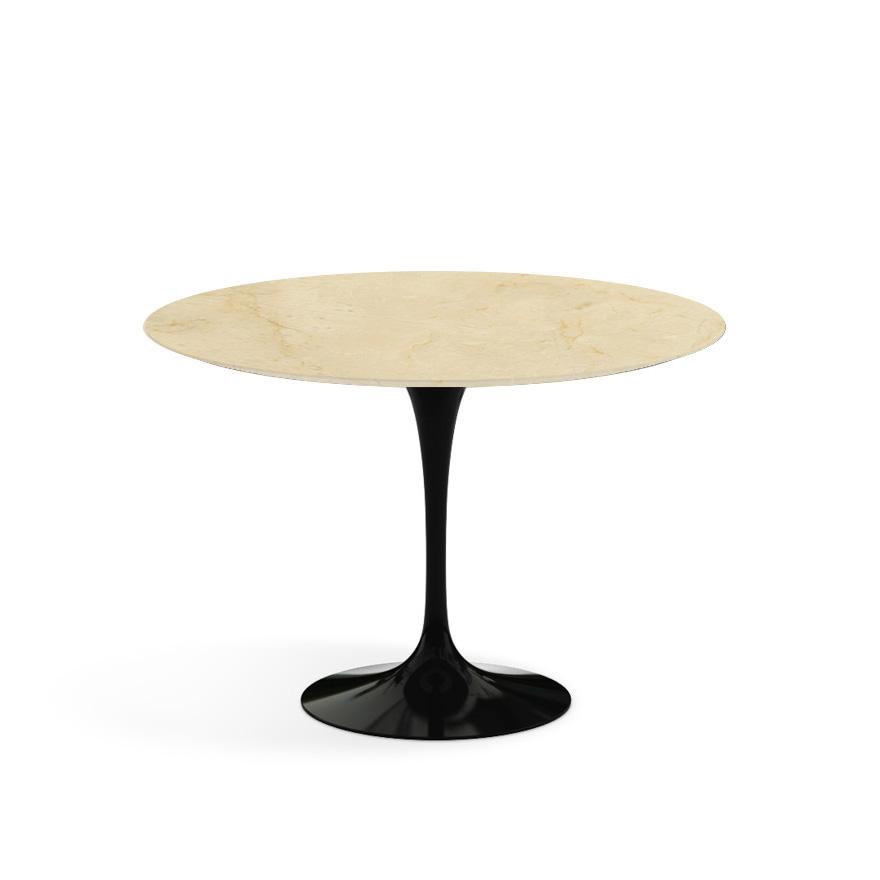 Saarinen 42&quot; Round Dining Table Dining Tables Knoll Black Empire Beige Satin Coated Marble 