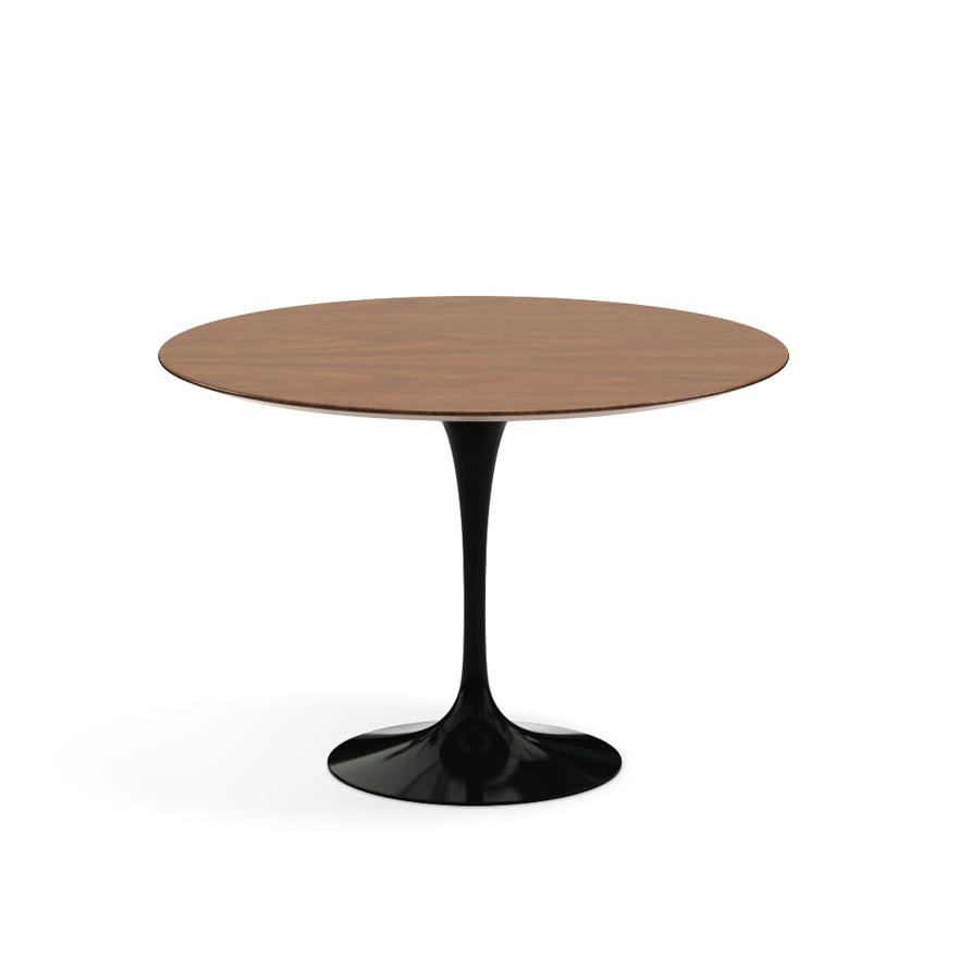 Saarinen 42&quot; Round Dining Table Dining Tables Knoll Black Light Walnut Veneer 