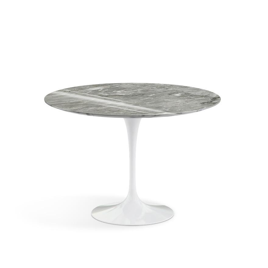 Saarinen 42&quot; Round Dining Table Dining Tables Knoll White Grey Coated Marble 