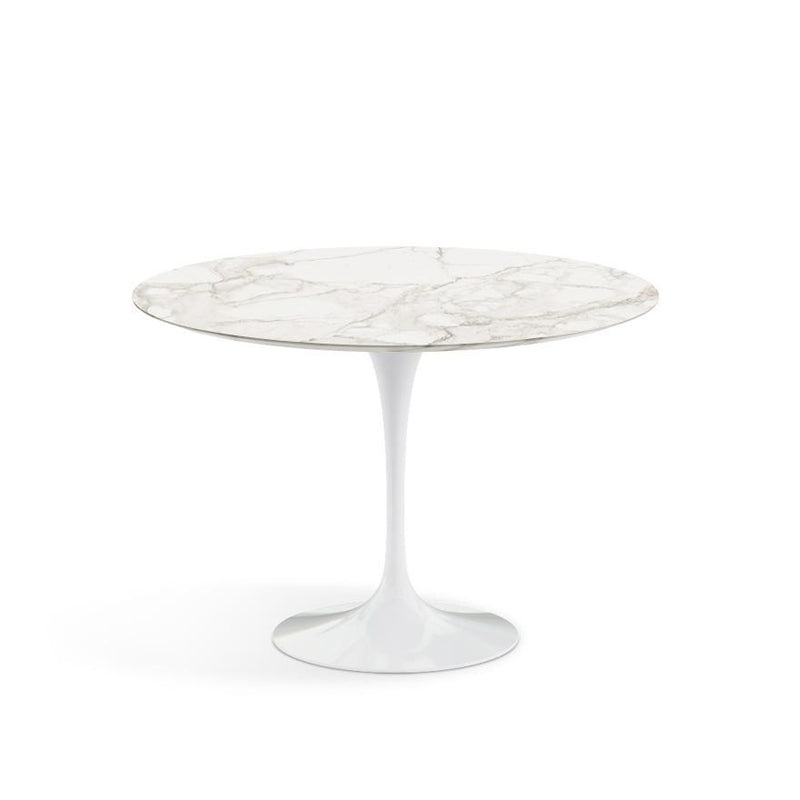 Saarinen 42" Round Dining Table Dining Tables Knoll White Calacatta Satin Coated Marble 