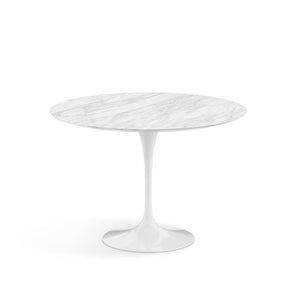 Saarinen 42" Round Dining Table Dining Tables Knoll White Carrara Satin Coated Marble 