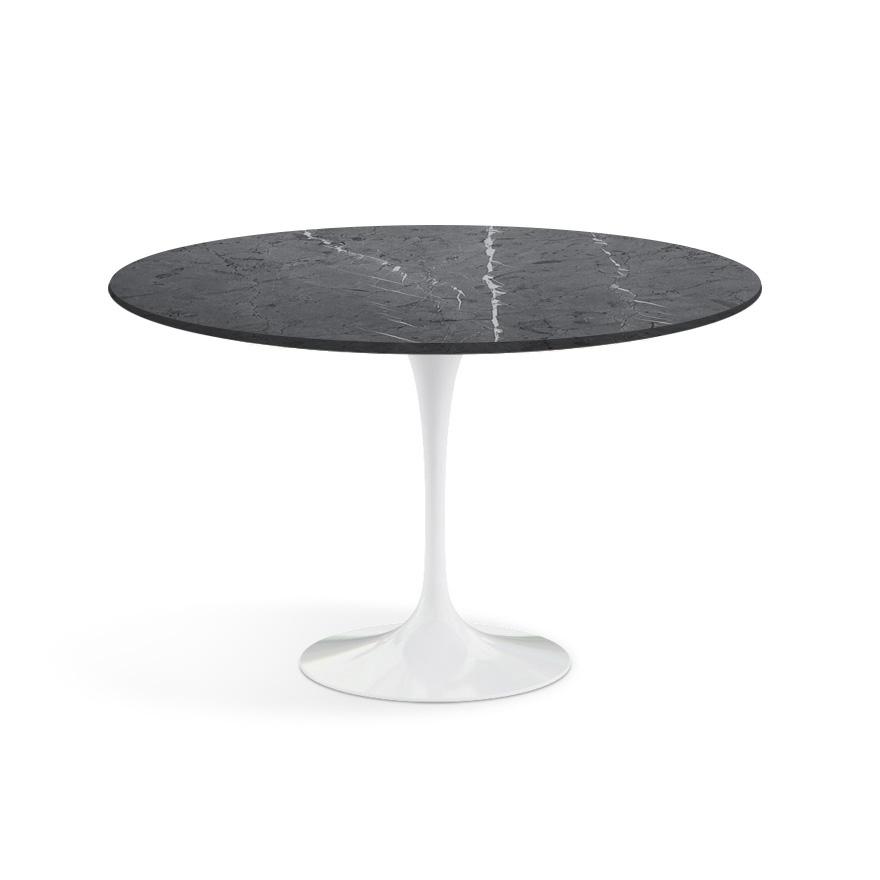 Saarinen 47" Round Dining Table Dining Tables Knoll Grigio Marquina marble, Satin finish
