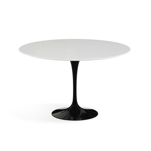 Saarinen 47" Round Dining Table Dining Tables Knoll Black White laminate, Satin finish 
