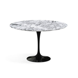 Saarinen 47" Round Dining Table Dining Tables Knoll Black Arabescato marble, Shiny finish 
