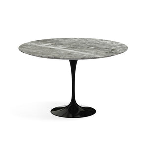 Saarinen 47" Round Dining Table Tables Knoll Grey marble, Shiny finish