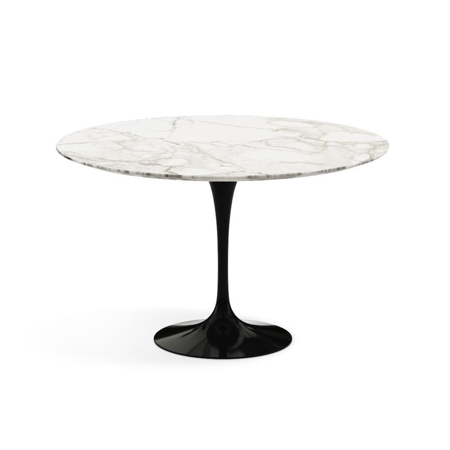 Saarinen 47&quot; Round Dining Table Dining Tables Knoll Black Calacatta marble, Satin finish 
