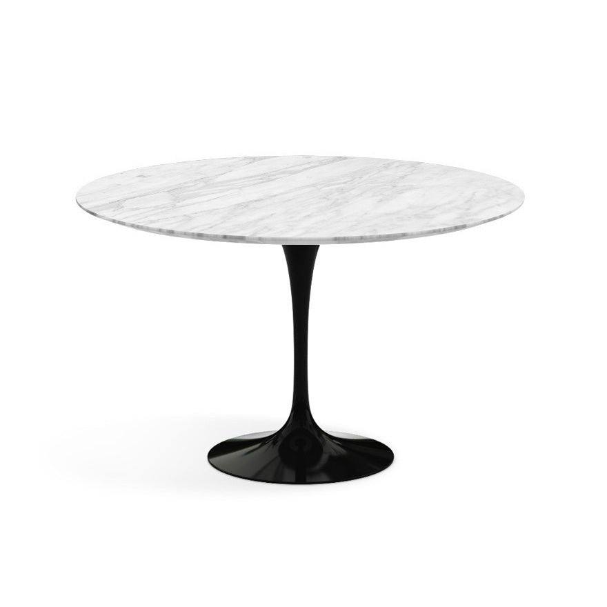 Saarinen 47&quot; Round Dining Table Tables Knoll Carrara marble, Satin finish