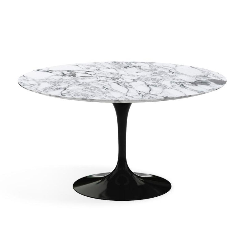 Saarinen 54" Round Dining Table Dining Tables Knoll Black Arabescato marble, Satin finish 