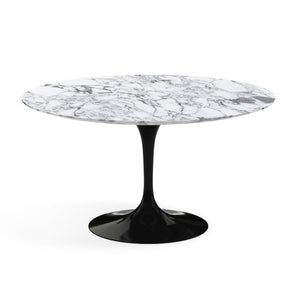 Saarinen 54" Round Dining Table Dining Tables Knoll Black Arabescato marble, Satin finish 