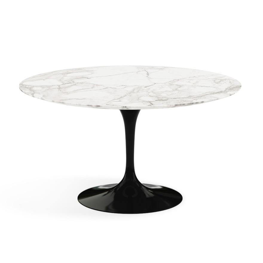 Saarinen 54&quot; Round Dining Table Dining Tables Knoll Black Calacatta marble, Satin finish 