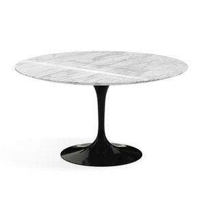 Saarinen 54" Round Dining Table Dining Tables Knoll Black Carrara marble, Shiny finish 