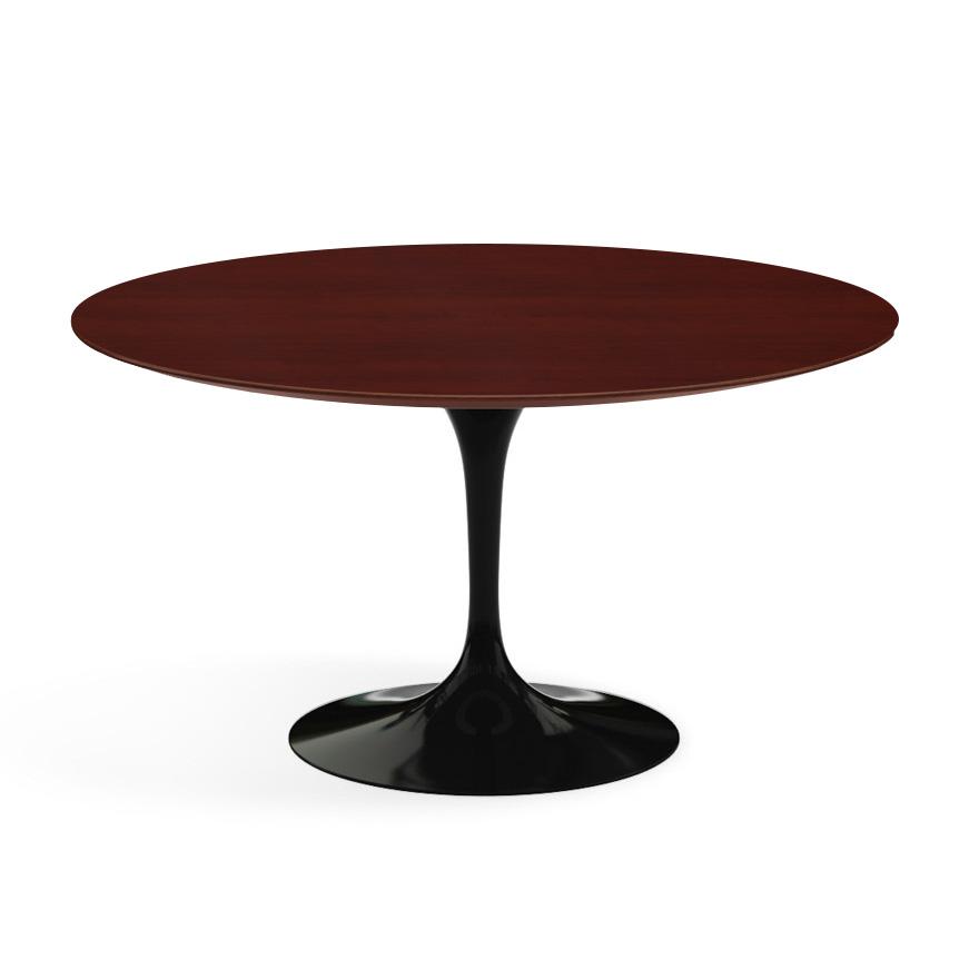 Saarinen 54&quot; Round Dining Table Dining Tables Knoll Black Reff Dark Cherry 