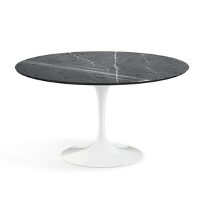 Saarinen 54" Round Dining Table Dining Tables Knoll White Grigio Marquina marble, Shiny finish 
