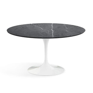 Saarinen 54" Round Dining Table Dining Tables Knoll White Grigio Marquina marble, Satin finish 