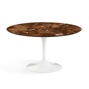 Saarinen 54" Round Dining Table Dining Tables Knoll White Espresso marble, Satin finish 