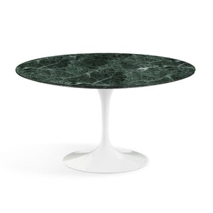 Saarinen 54" Round Dining Table Dining Tables Knoll White Verde Alpi marble, Satin finish 