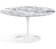 Saarinen 54" Round Dining Table Dining Tables Knoll White Arabescato marble, Shiny finish 