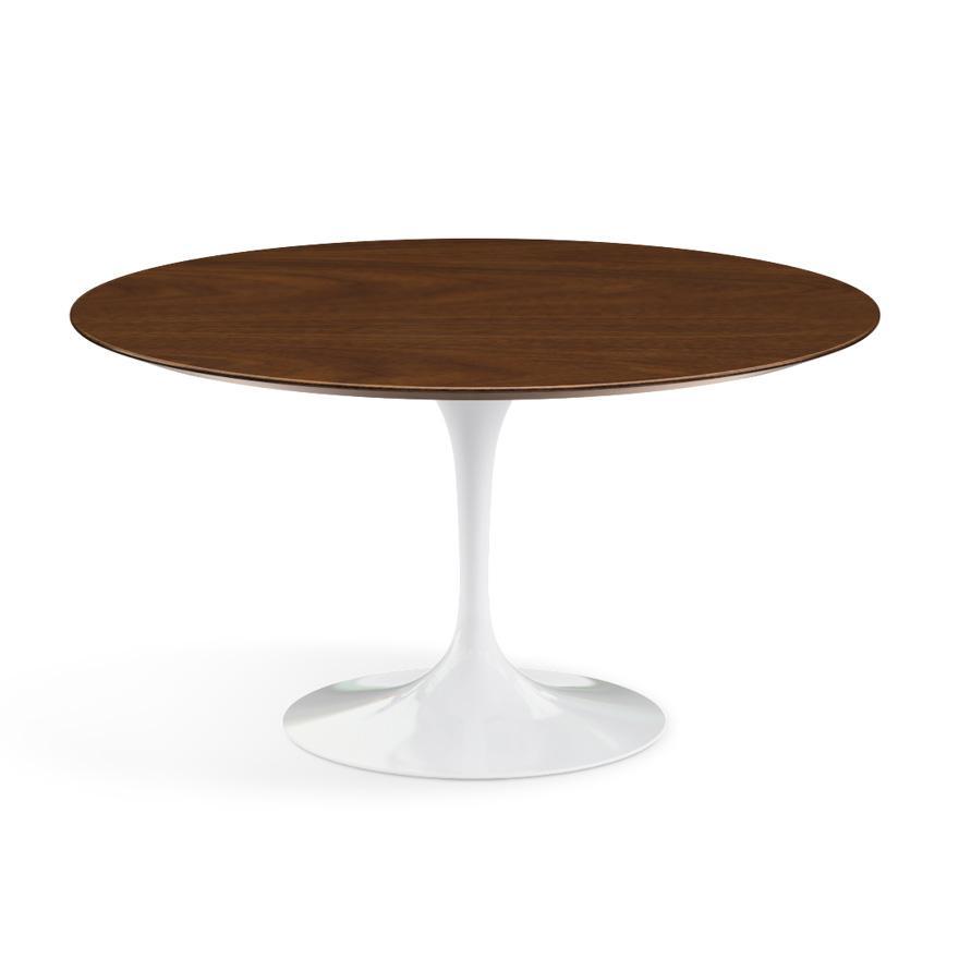 Saarinen 54&quot; Round Dining Table Dining Tables Knoll White Light Walnut 