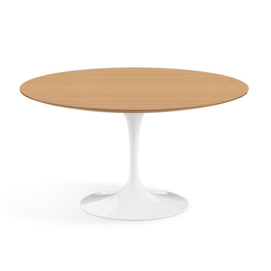 Saarinen 54&quot; Round Dining Table Dining Tables Knoll White Light Oak 