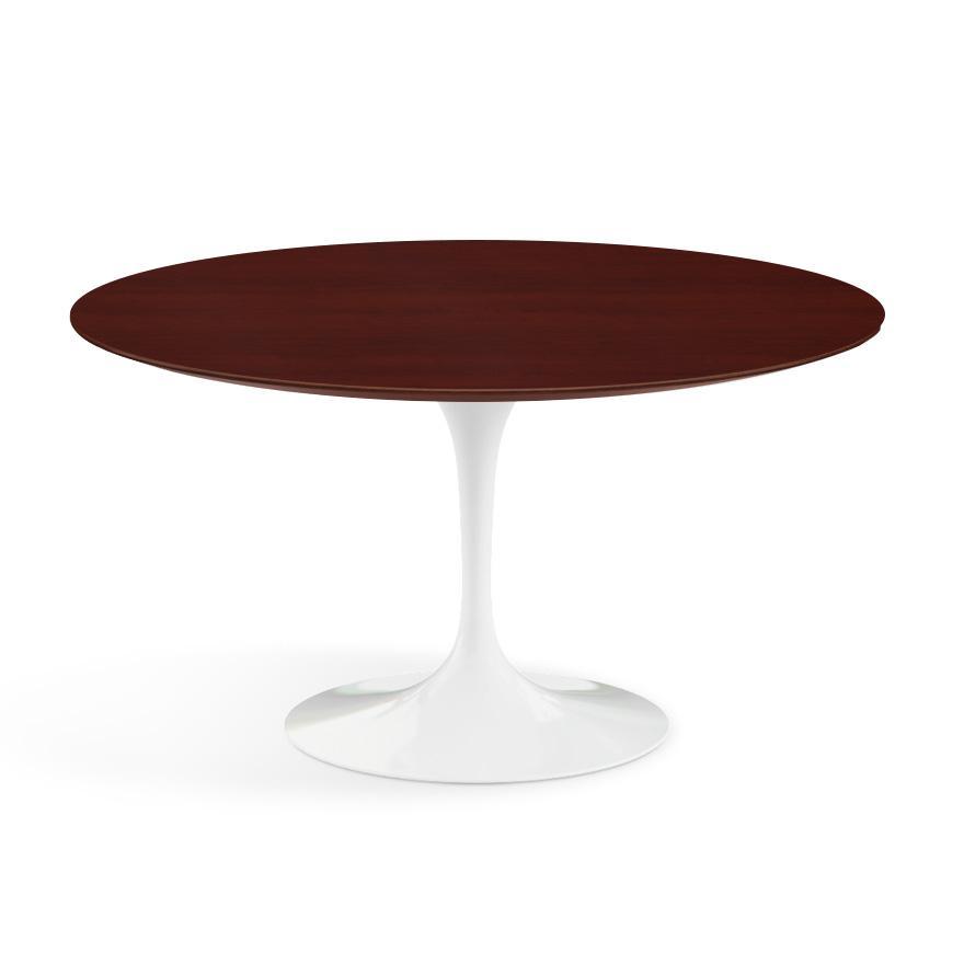 Saarinen 54&quot; Round Dining Table Dining Tables Knoll White Reff Dark Cherry 