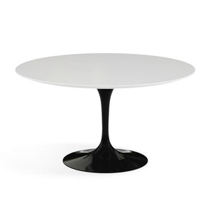 Saarinen 54" Round Dining Table Dining Tables Knoll Black White laminate, Satin finish 