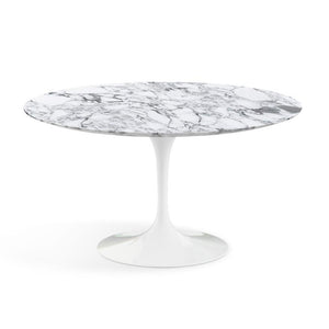 Saarinen 54" Round Dining Table Dining Tables Knoll White Arabescato marble, Satin finish 