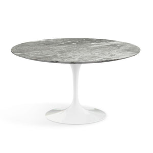 Saarinen 54" Round Dining Table Dining Tables Knoll White Grey marble, Satin finish 