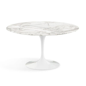 Saarinen 54" Round Dining Table Dining Tables Knoll White Calacatta marble, Shiny finish 